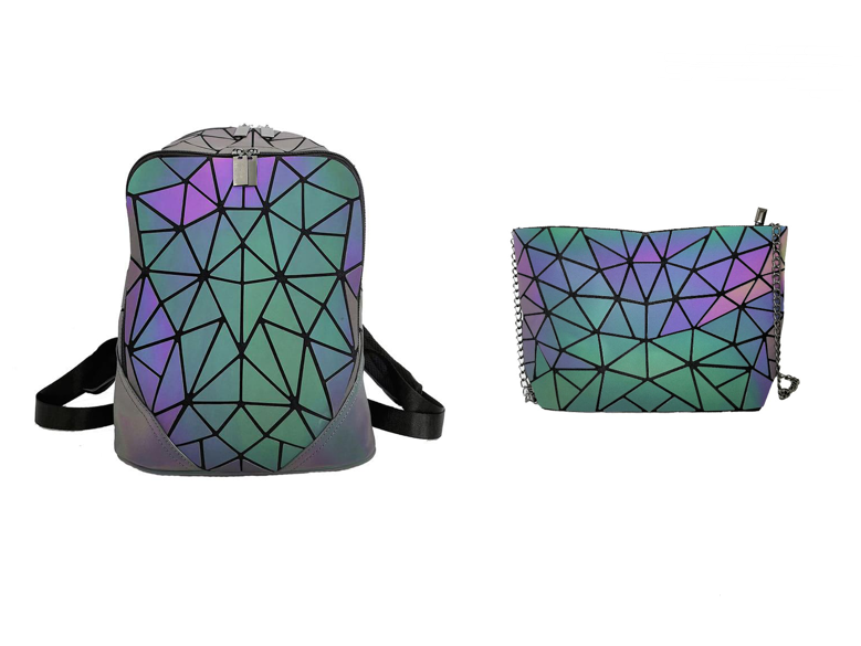 Luminous Makeup Bag Lattice Design Geometric Bag