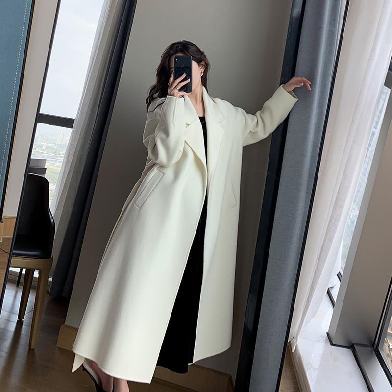 White Woolen Coat Women Autumn And Winter High-end Fashion Temperament In The Long And Small