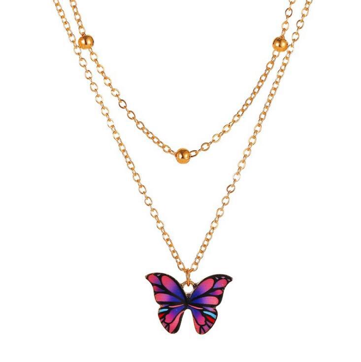 Colorful butterfly necklace