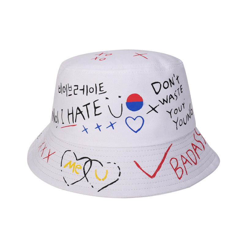 Sun proof graffiti concave couple's art hat