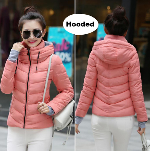 European and American cotton women's short section collar winter ladies cotton jacket slim jacket