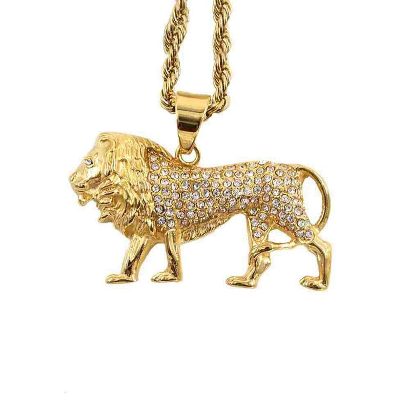 Alloy Gold-plated Lion Head Pendant