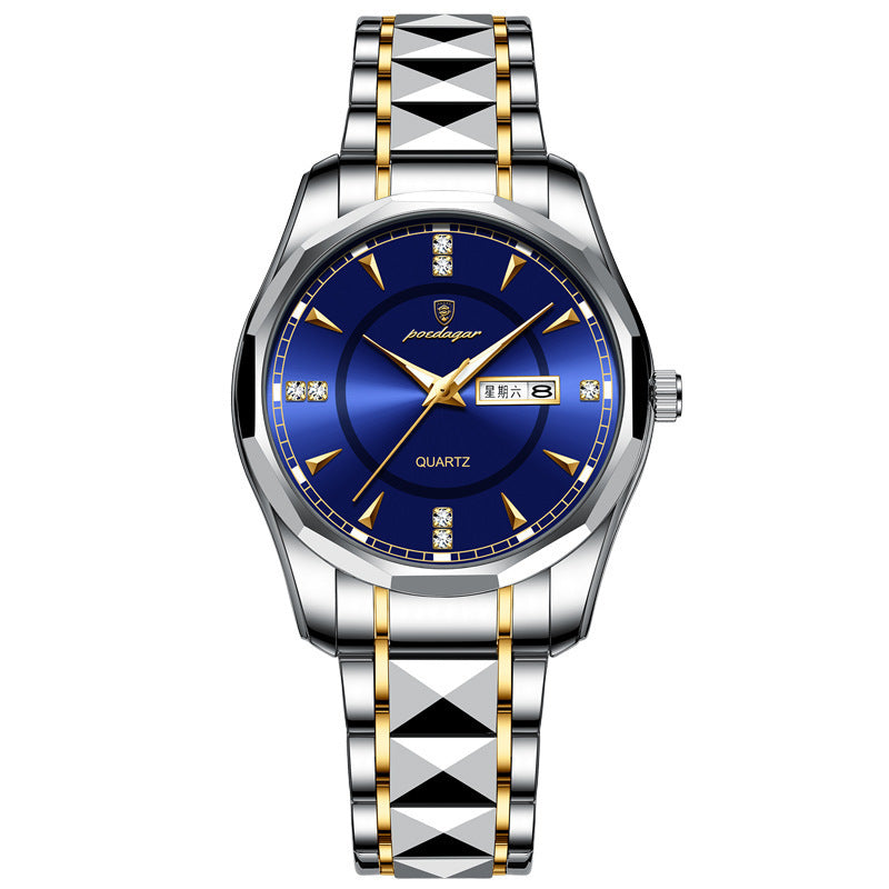 New Trendy Men's Waterproof Tungsten Steel High-grade Quartz Watch