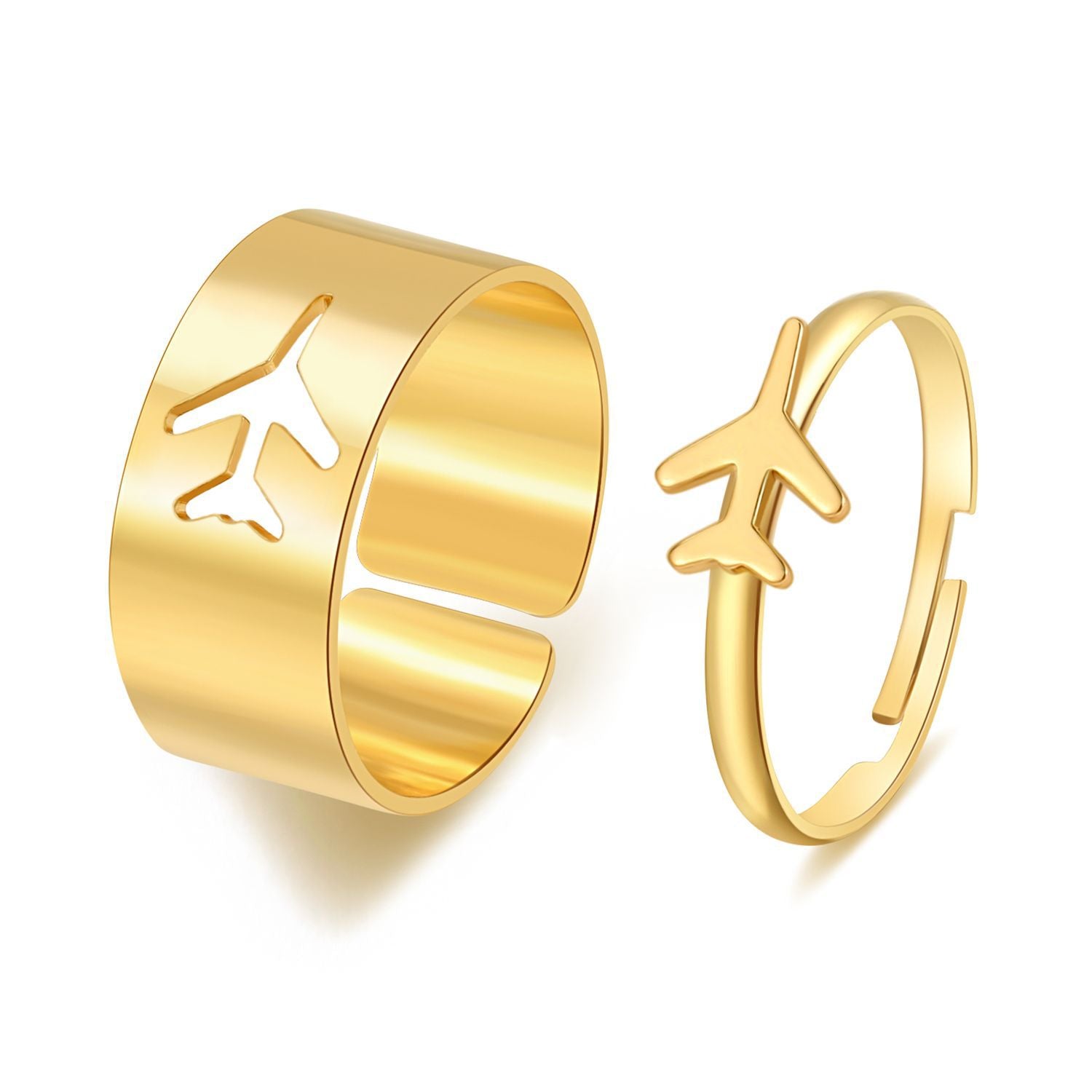 Creative Geometric Love Star Moon Punk Couple Ring