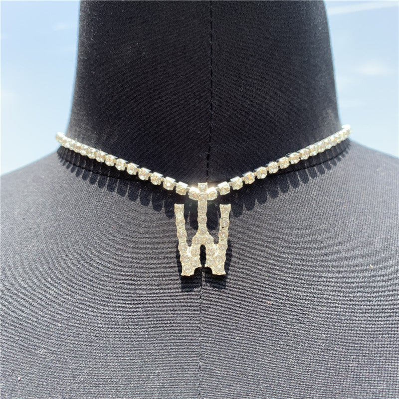 Rhinestone Pendant Simple Alloy Necklace