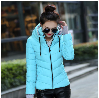 European and American cotton women's short section collar winter ladies cotton jacket slim jacket