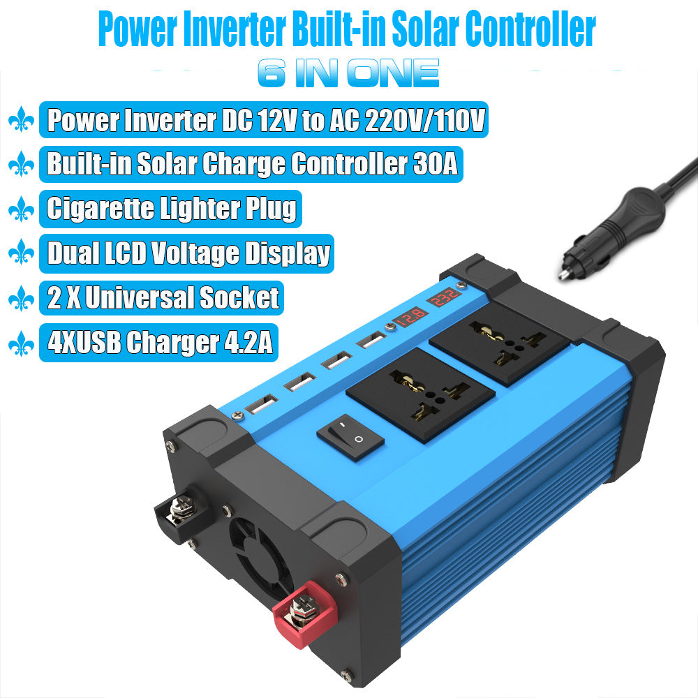 Converter 12V To 220V110V Smart LCD Dual Display