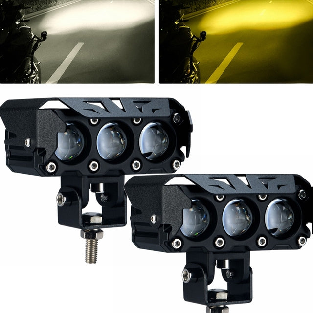 2PCS Additional Led Headlights for Motorcycle Universal Moto Spotlight LED Motorcycle Headlight Auxiliary 12V 24V Car Lamp