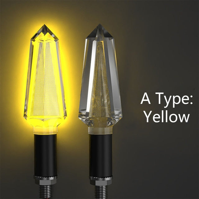 2X Motorcycle Turn Signal Light 2021 New Transparent Lamp Body Super Bright Motorcycle Bendable Turn Signals Indicators Lights