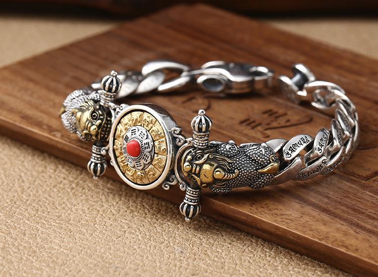 Vajra Pixiu Turning Retro Bracelet Male