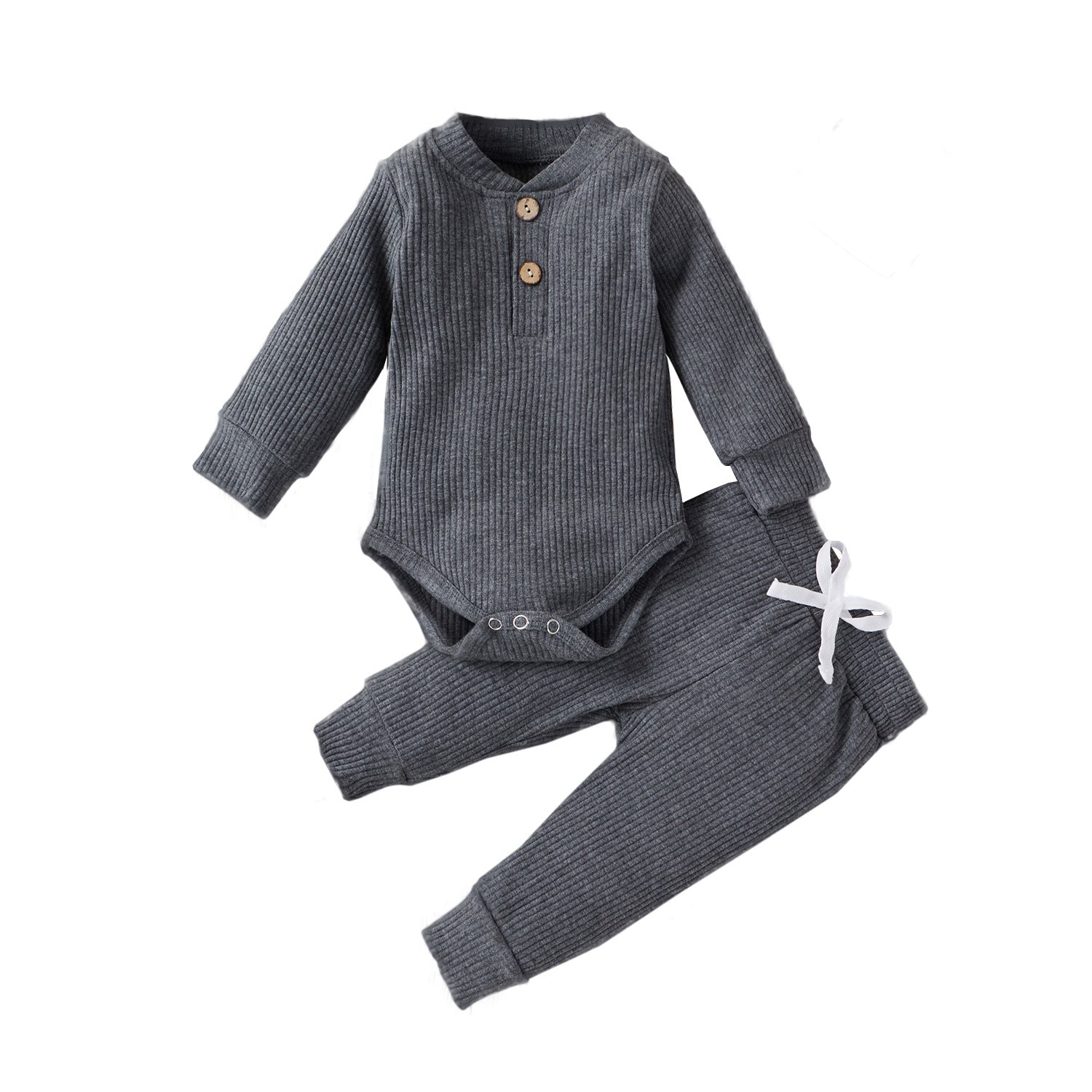 Boys And Girls Stand-up Collar Jumpsuit Long-sleeved Romper Trousers Two-piece Set