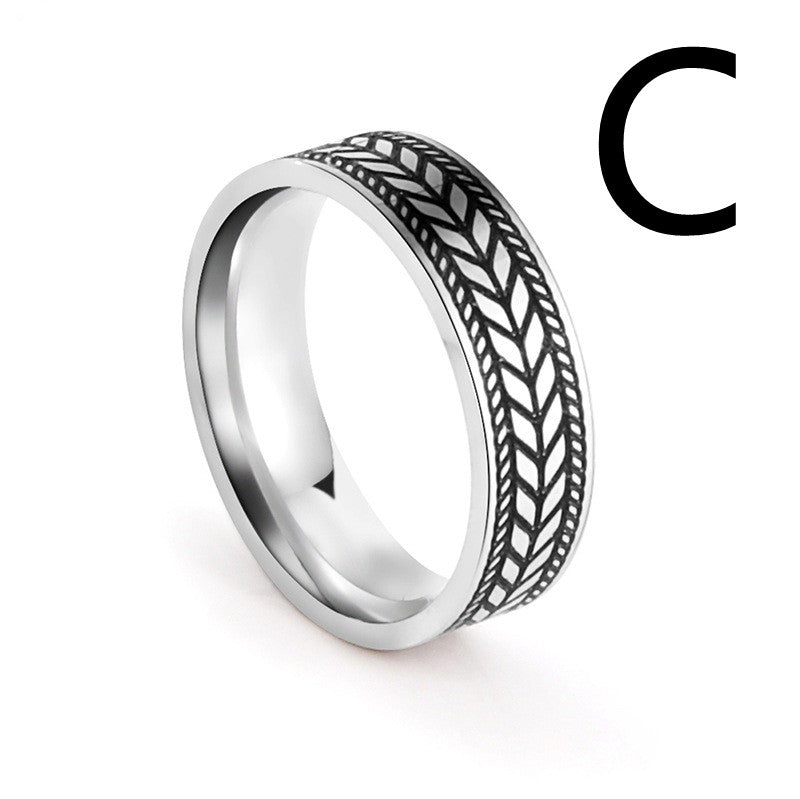 Laser Marking Stainless Steel Men's Ring