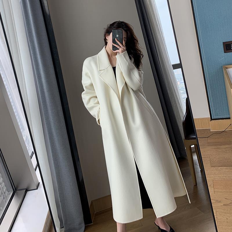 White Woolen Coat Women Autumn And Winter High-end Fashion Temperament In The Long And Small