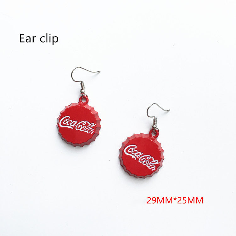 Donut simulation drink earrings