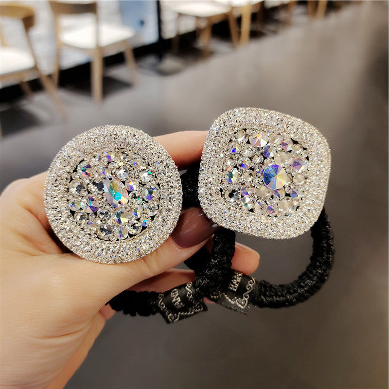 Korea Shiny Crystal Rhinestone Thick Hair Ring Hair Rope Setting