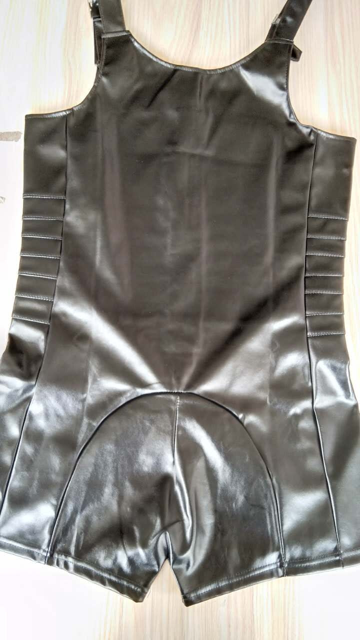 Men's faux leather bodysuit