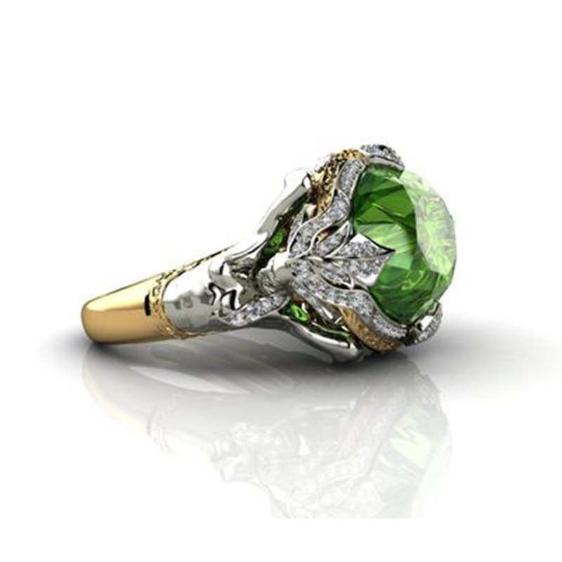 Mermaid green diamond ring