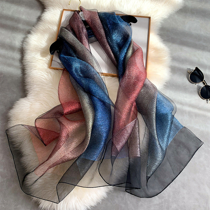 Women's Silk Gradient Warm Versatile Scarf