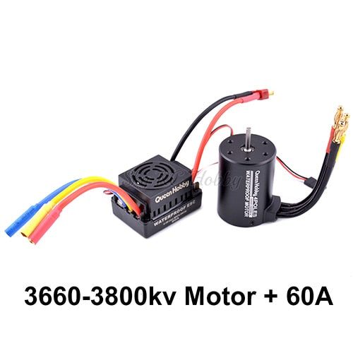 Waterproof 3650 3900KV 4300KV / 3660 3300kv 3800kv Brushless Motor 60A ESC Programmer Card Combo Set for 1/10 1:10 RC Car Truck