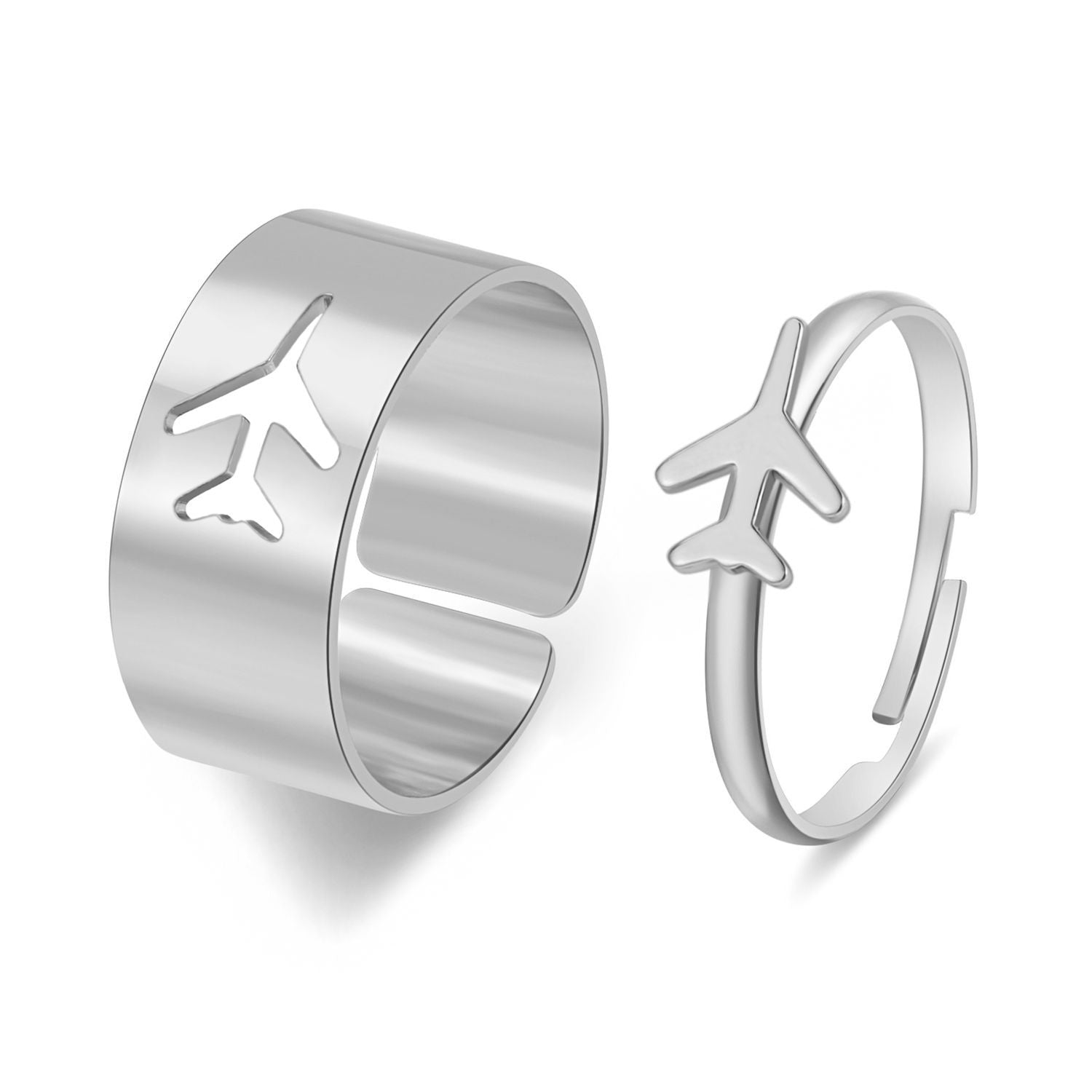 Creative Geometric Love Star Moon Punk Couple Ring