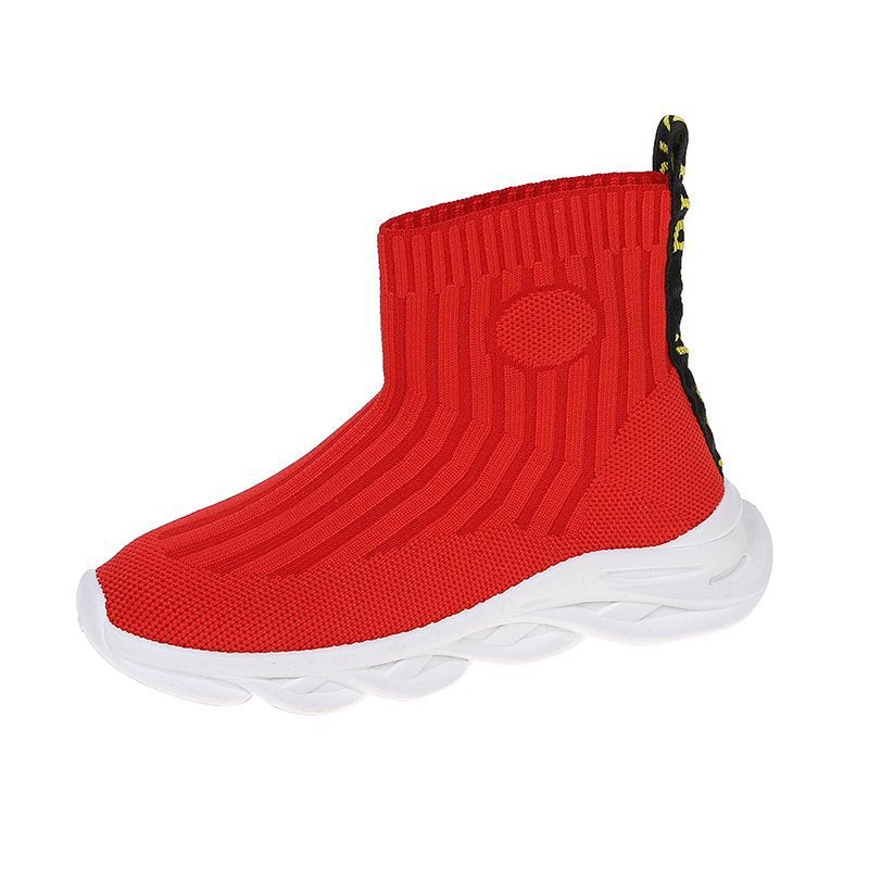 Girls high top casual knit shoes boots cotton boots