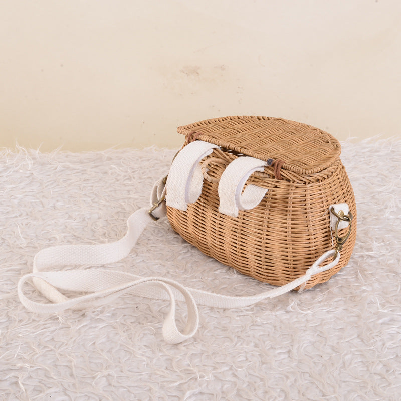 Pure Hand-woven Bag Rattan Willow Diagonal Span