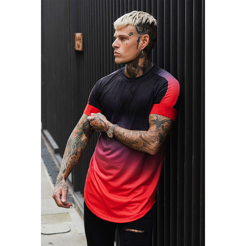 Men's Short Sleeve 3D Printing Youth Casual Raglan Sleeve T-shirt Men