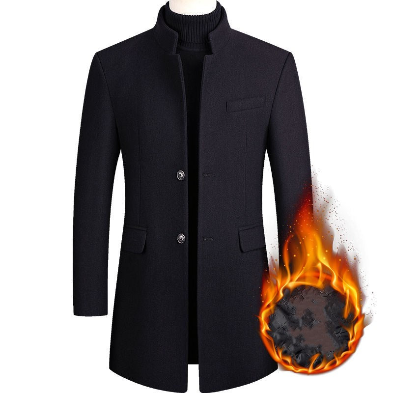 Men's wool coat medium length