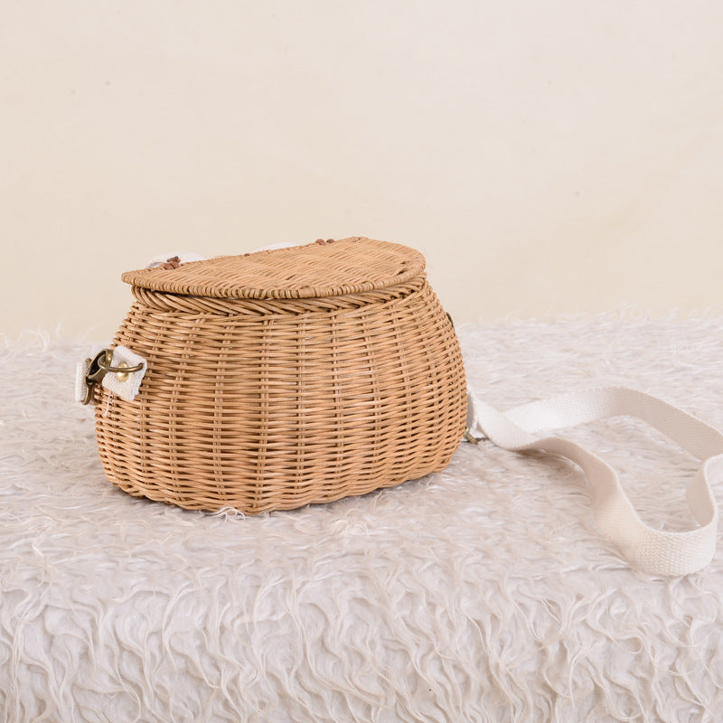 Pure Hand-woven Bag Rattan Willow Diagonal Span