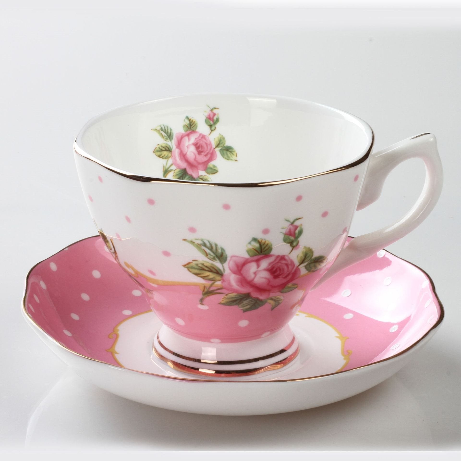 Bone China British Afternoon Tea Set Coffee Cups And Saucers