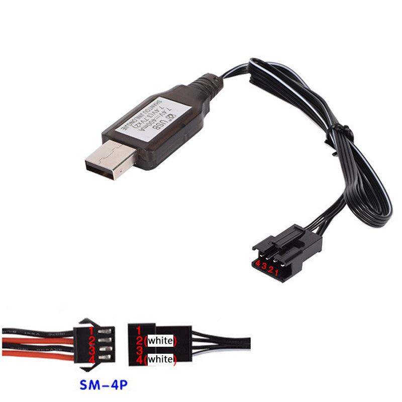 4-pin Lithium Battery Reverse Charger USB Cable