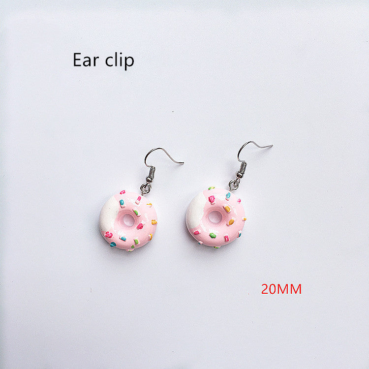 Donut simulation drink earrings