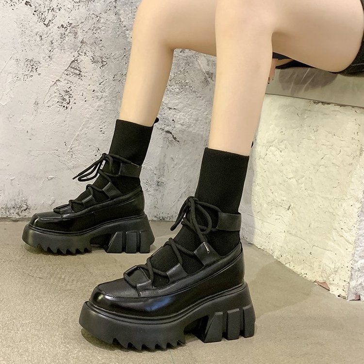 Women Fashion Short Tube Strap Elastic Ankle Boots