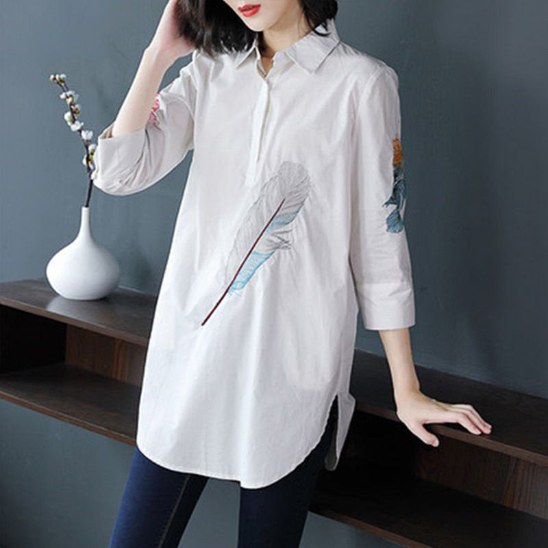 Women's bottoming shirt shirt spring mid-length top