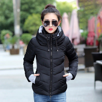 European and American cotton women's short section collar winter ladies cotton jacket slim jacket