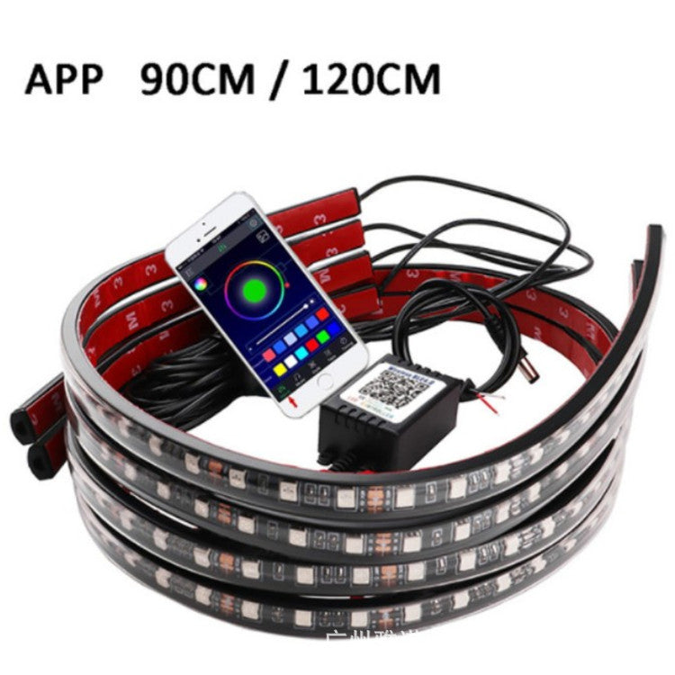 Car Underglow Light LED Underbody Light Flexible Strip Remote APP Control Car Led Neon Light RGB Decorative Atmosphere Lamp