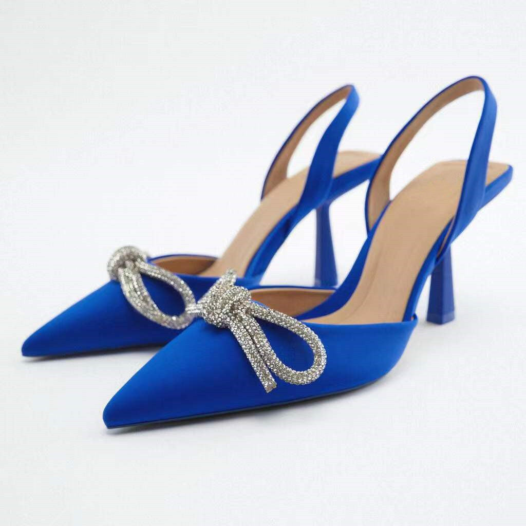 Women's High Heel Pointed Toe Bow Sandals