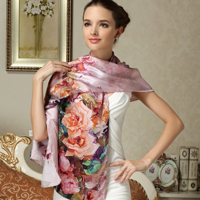 Silk scarf long scarf