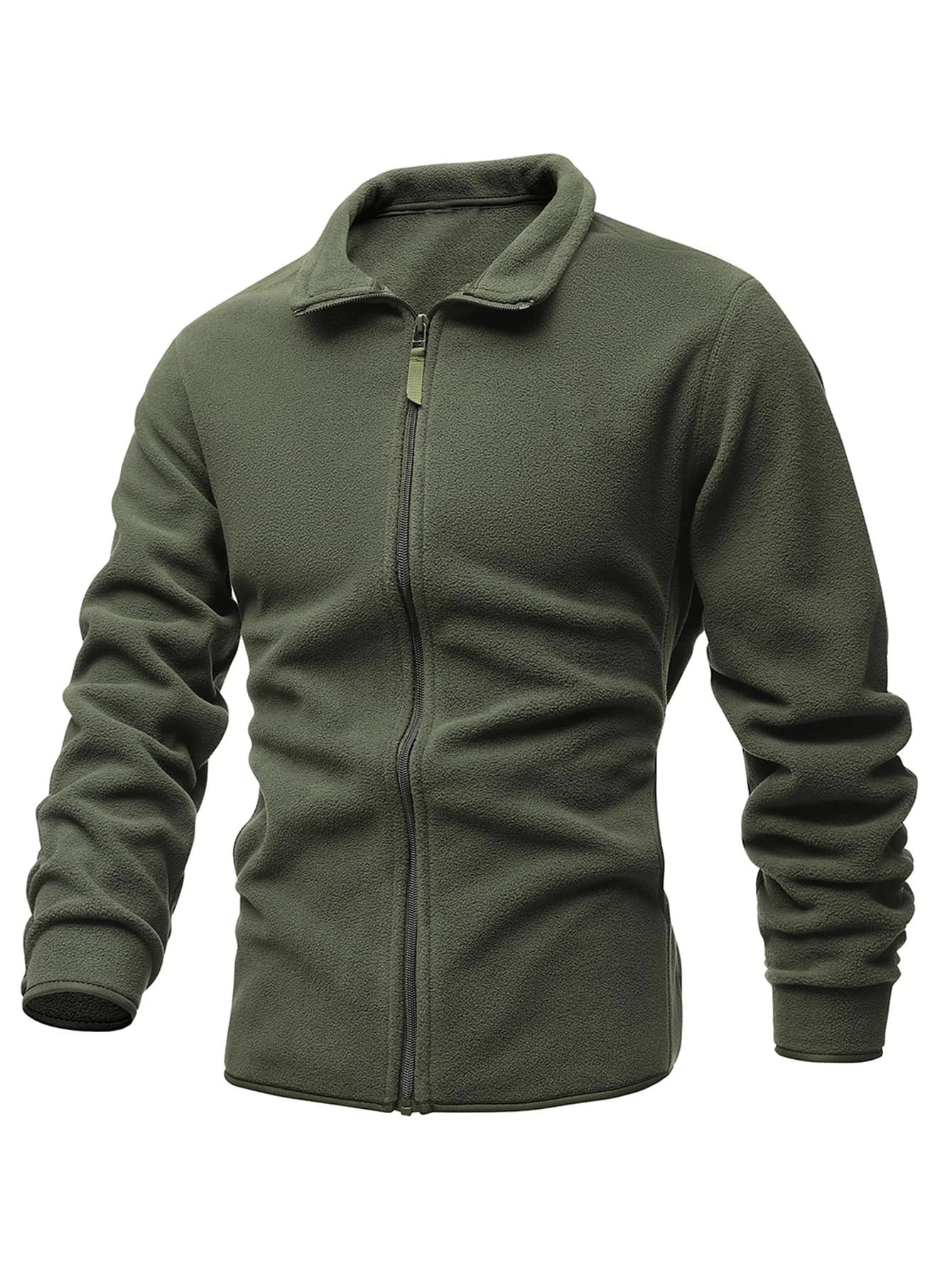 Winter men's fleece casual zipper jacket