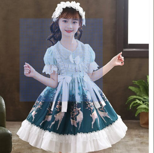 Lolita Princess Dress Girls Dress Disney Summer Girls Summer Dress Skirts Children 2022 New Summer