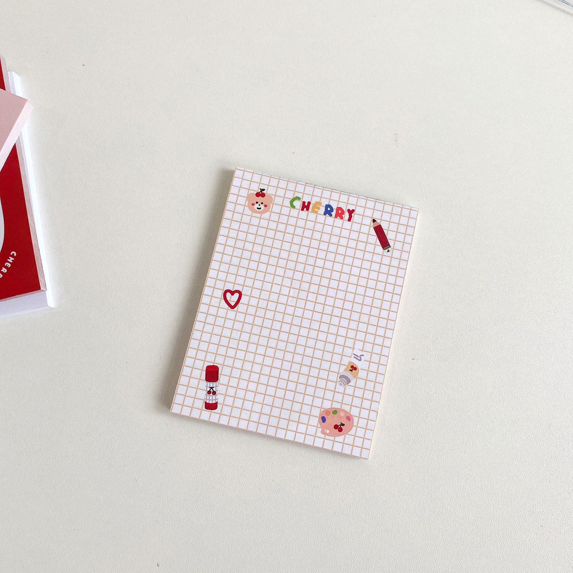 Cute Cherry Bear Memo Pad Can Be Teared And Portable