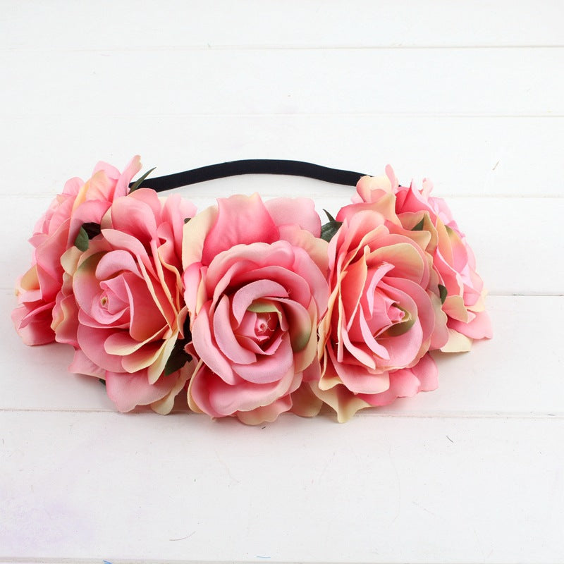 Rose color package Xinxin flocking cloth red rose flower head with DIY hair headdress bride wedding ring