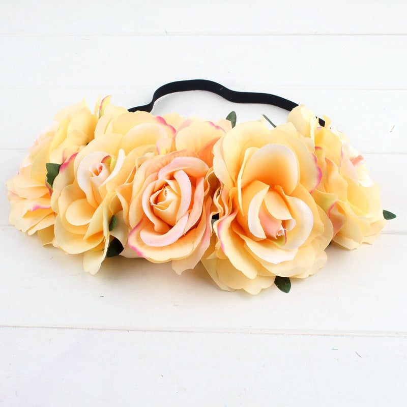 Rose color package Xinxin flocking cloth red rose flower head with DIY hair headdress bride wedding ring