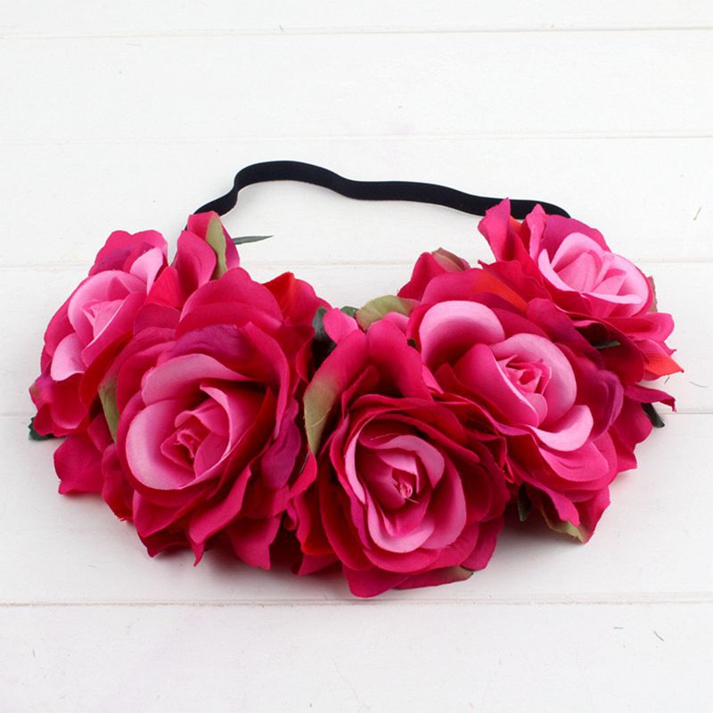 Rose color package Xinxin flocking cloth red rose flower head with DIY hair headdress bride wedding ring