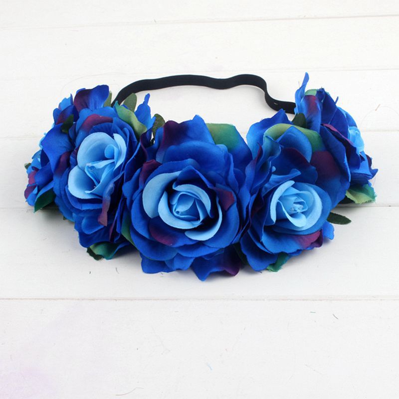 Rose color package Xinxin flocking cloth red rose flower head with DIY hair headdress bride wedding ring