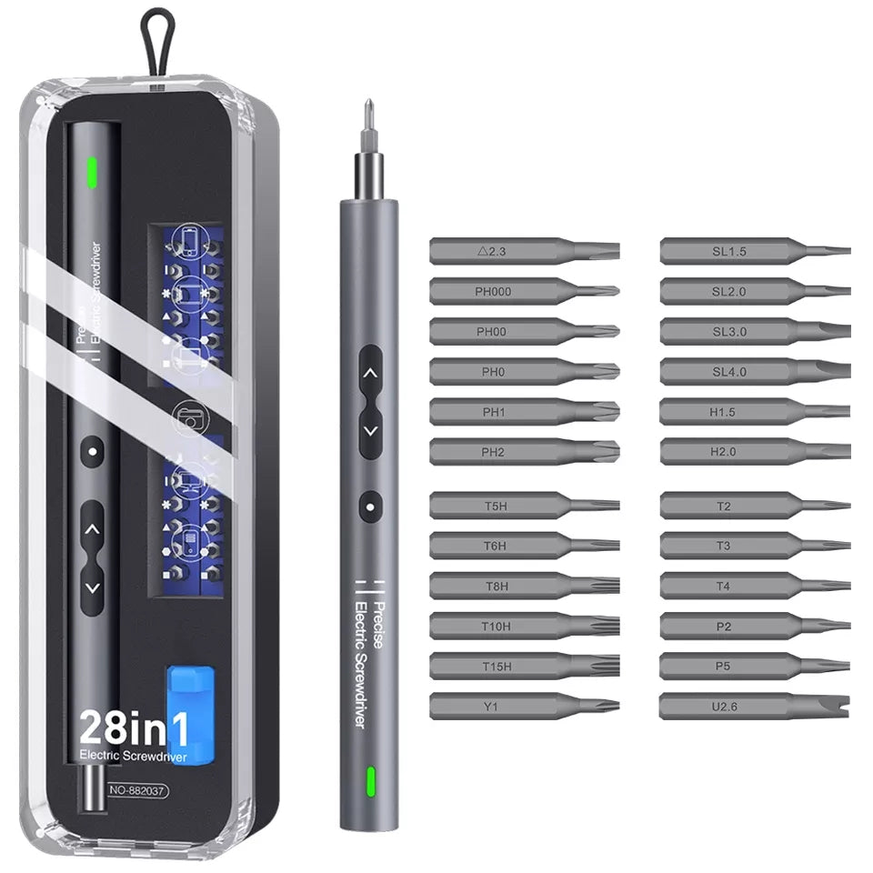 2022 New Upgraded Electrical Precision Screwdriver Set Type-C Rechargeable 0.5N.M Torque S2 Steel Bit for Repair Xiaomi Phone