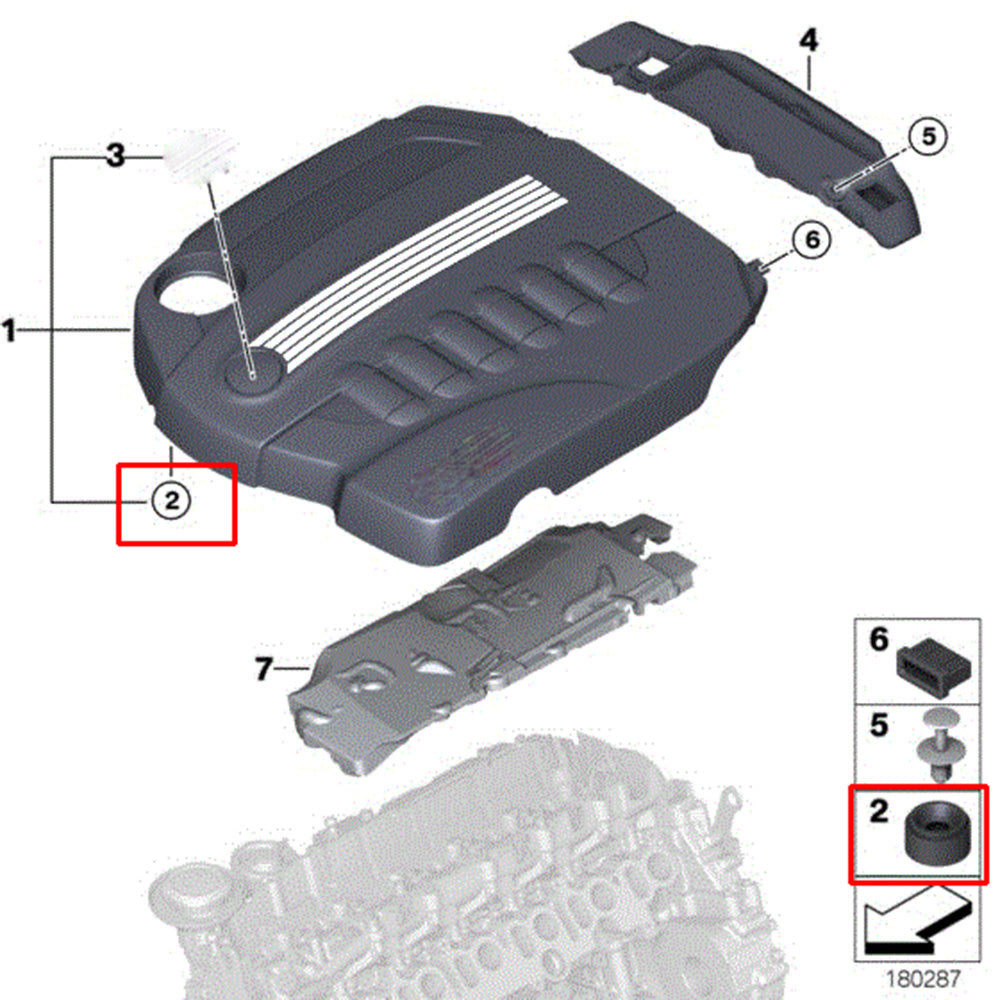 Engine Cover Guard Plate Rubber Pier Sleeve