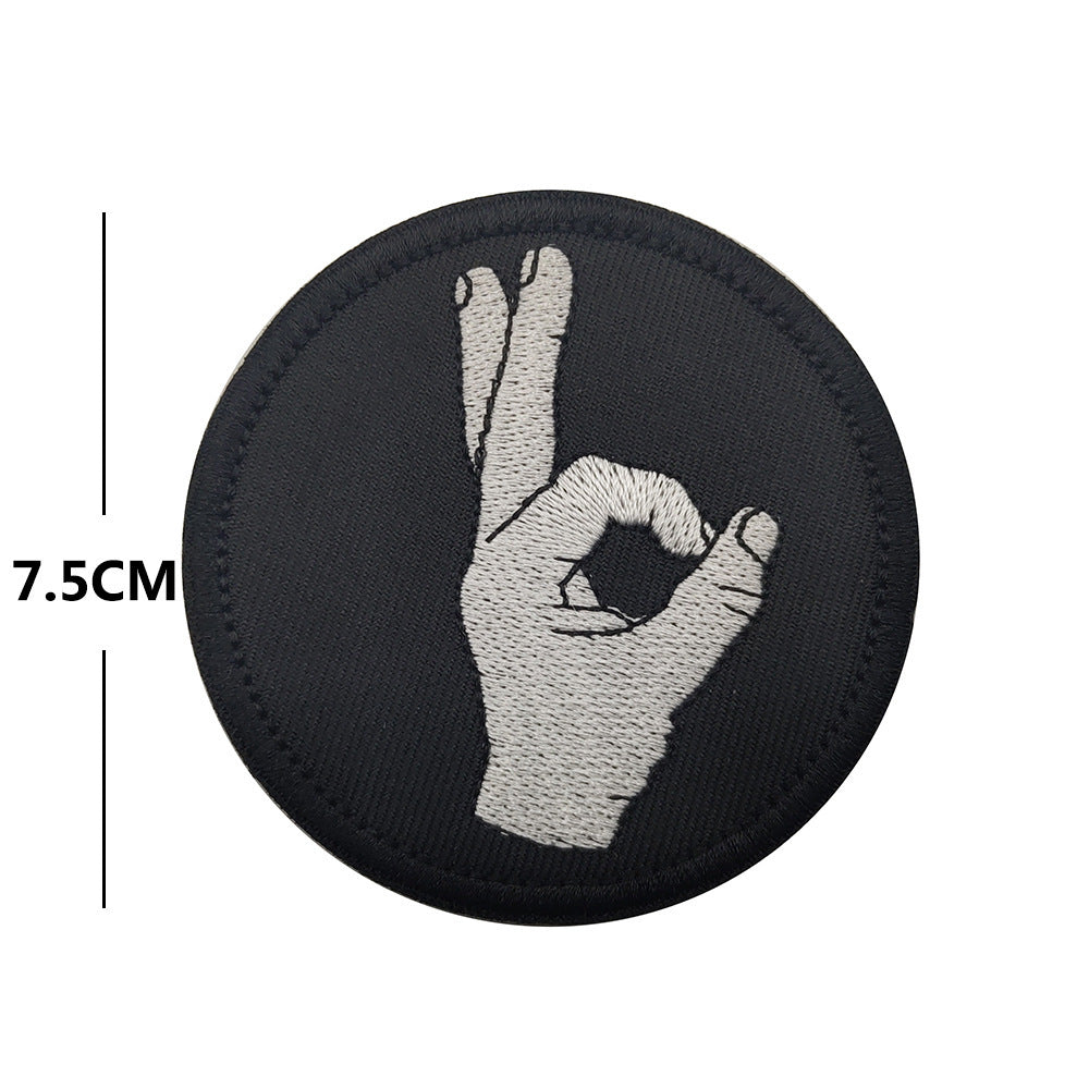 Fashion Simple Gesture Embroidery Velcro Badge