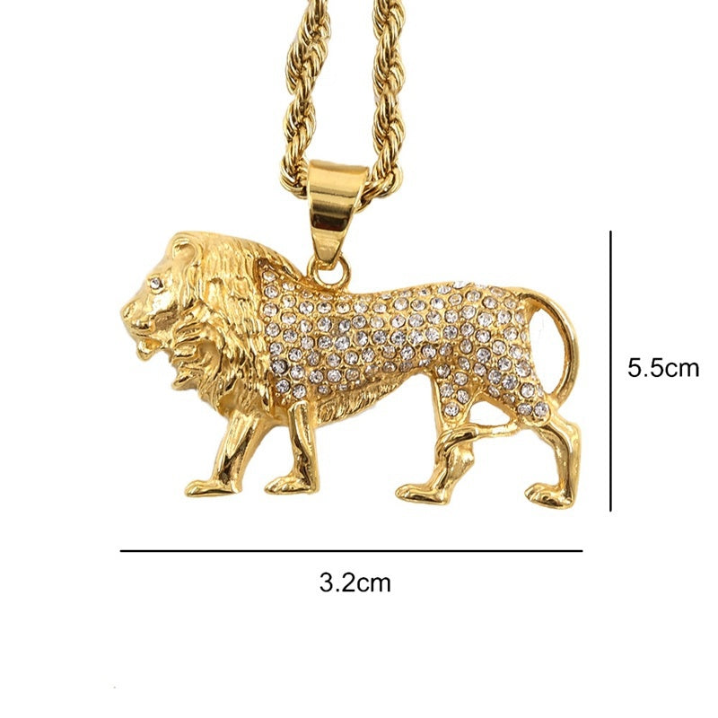 Alloy Gold-plated Lion Head Pendant