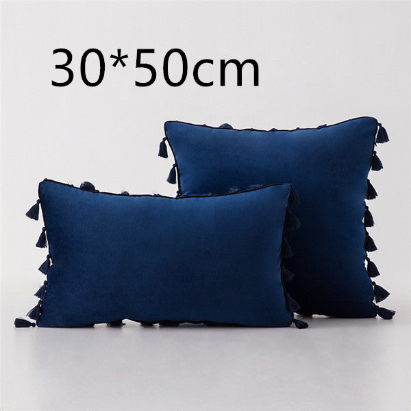 Tassel velvet sofa pillowcase